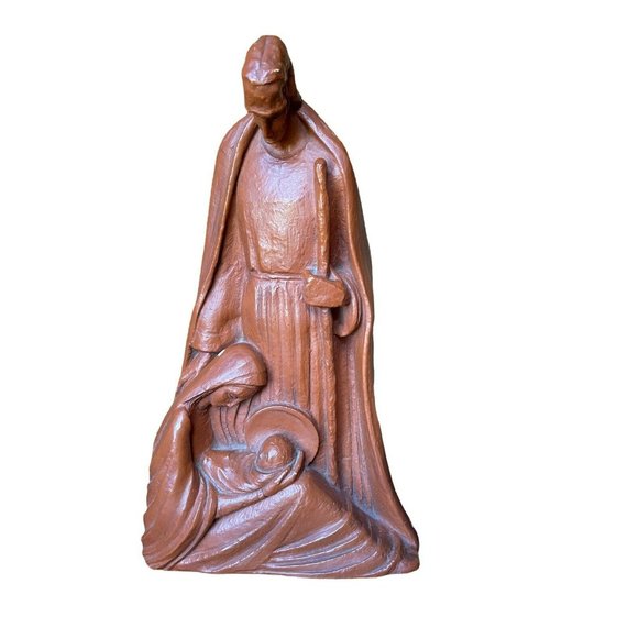 Vtg Grail Pottery Grailville Christian Statue Nativity Scene Holy Family Art